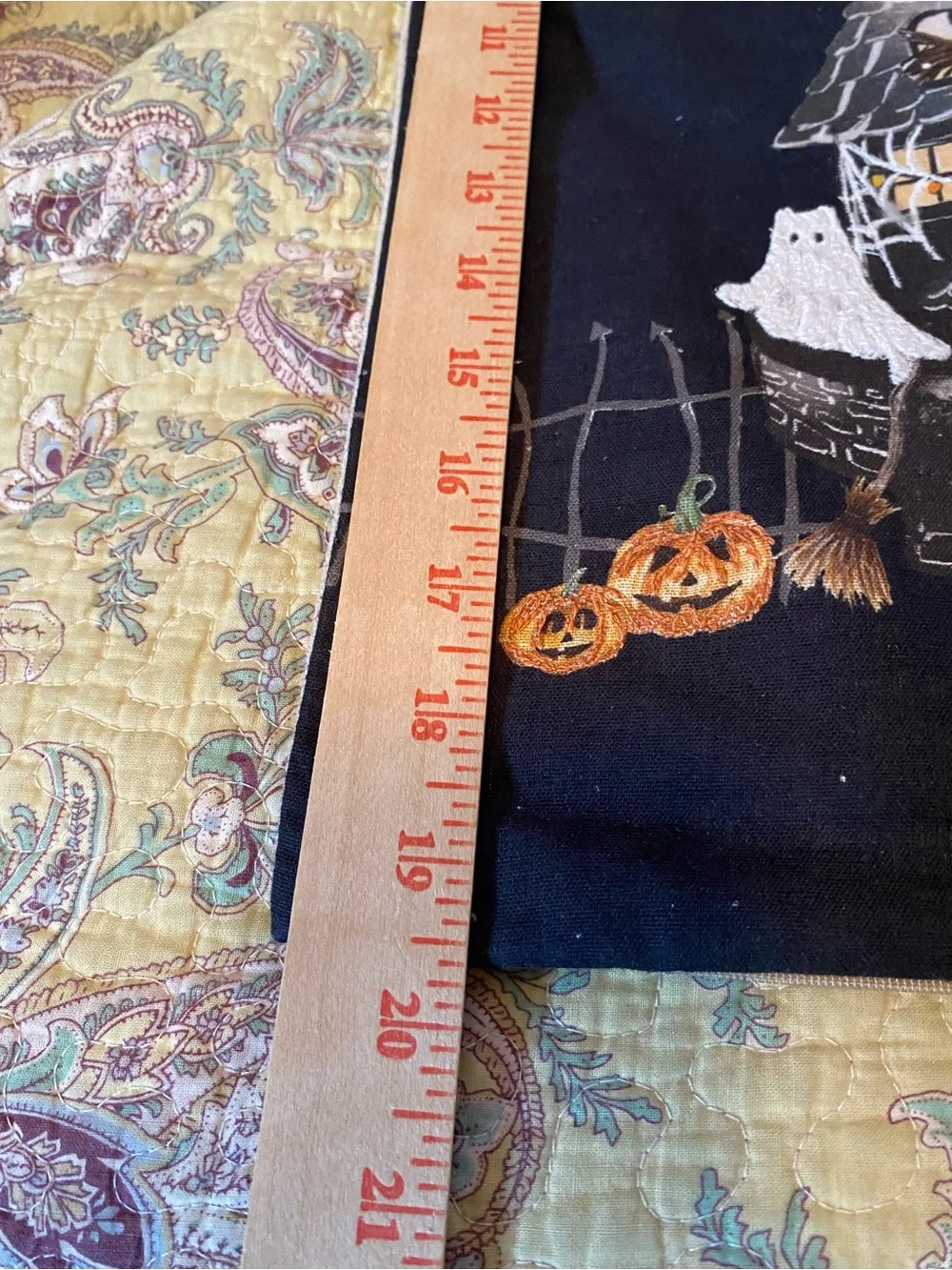 Halloween Haunted House Decorative Pillow w/Embroidery Ghosts 20x20” Blk/Wht NEW